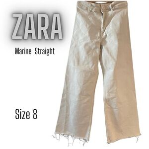 Zara women’s marine straight wide leg pant.